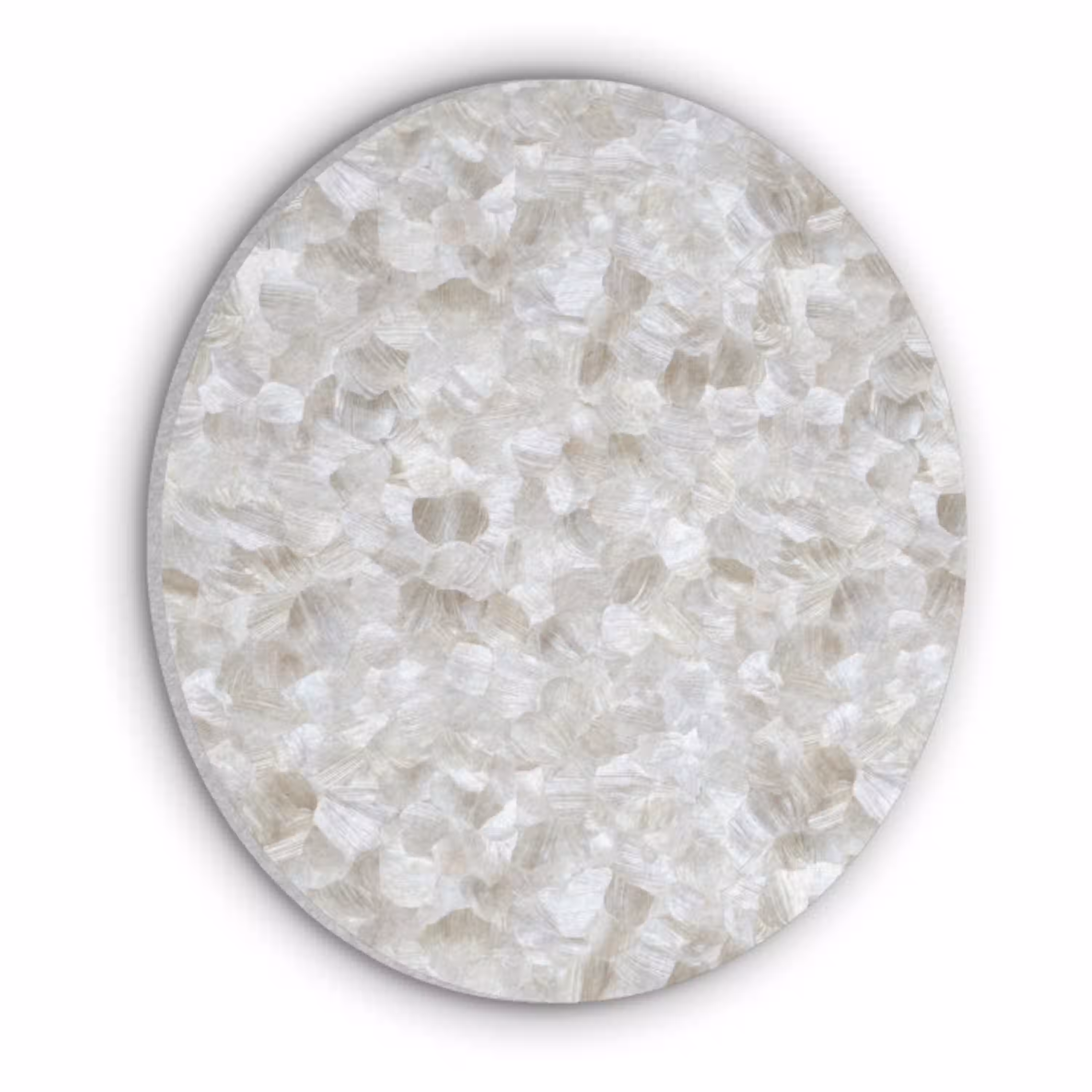 Wit - Penseelstreken - Reliëfeffect Akoestische PET Vilt - Rond klein 838 -3d