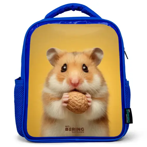 Hamster - Walnoot - Dier Kinderrugzak - Blauw middel -3d