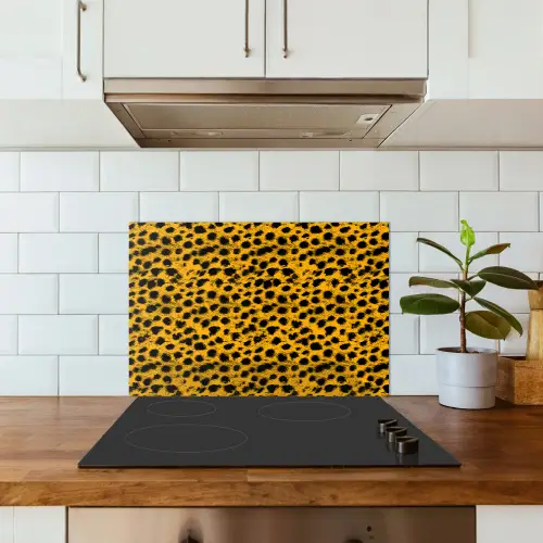 Vlekken - Oranje - Luipaard keuken achterwand spatscherm klein 900 -sfeer2