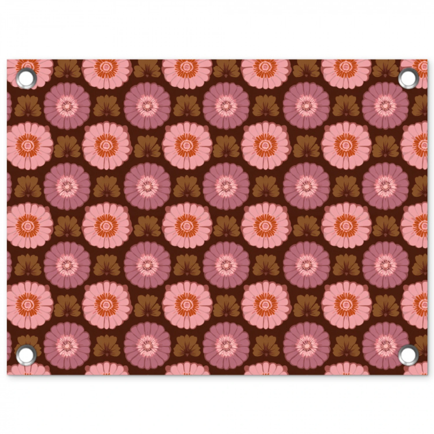 Retro - Madelief - Roze tuinposter los doek klein 239 -3d
