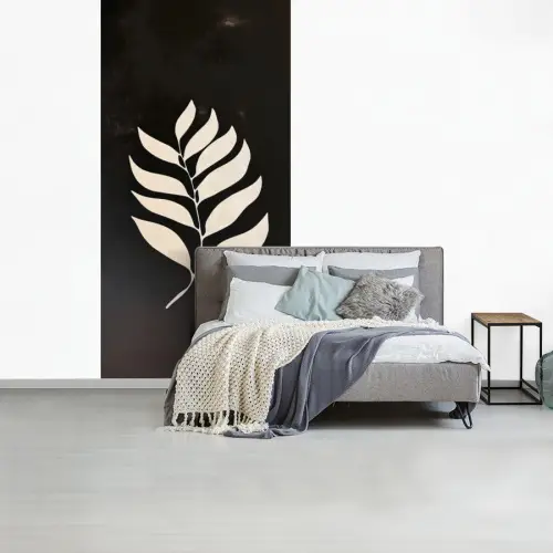 Blad - Wit - Minimalistisch fotobehang vinyl groot -slaapkamer