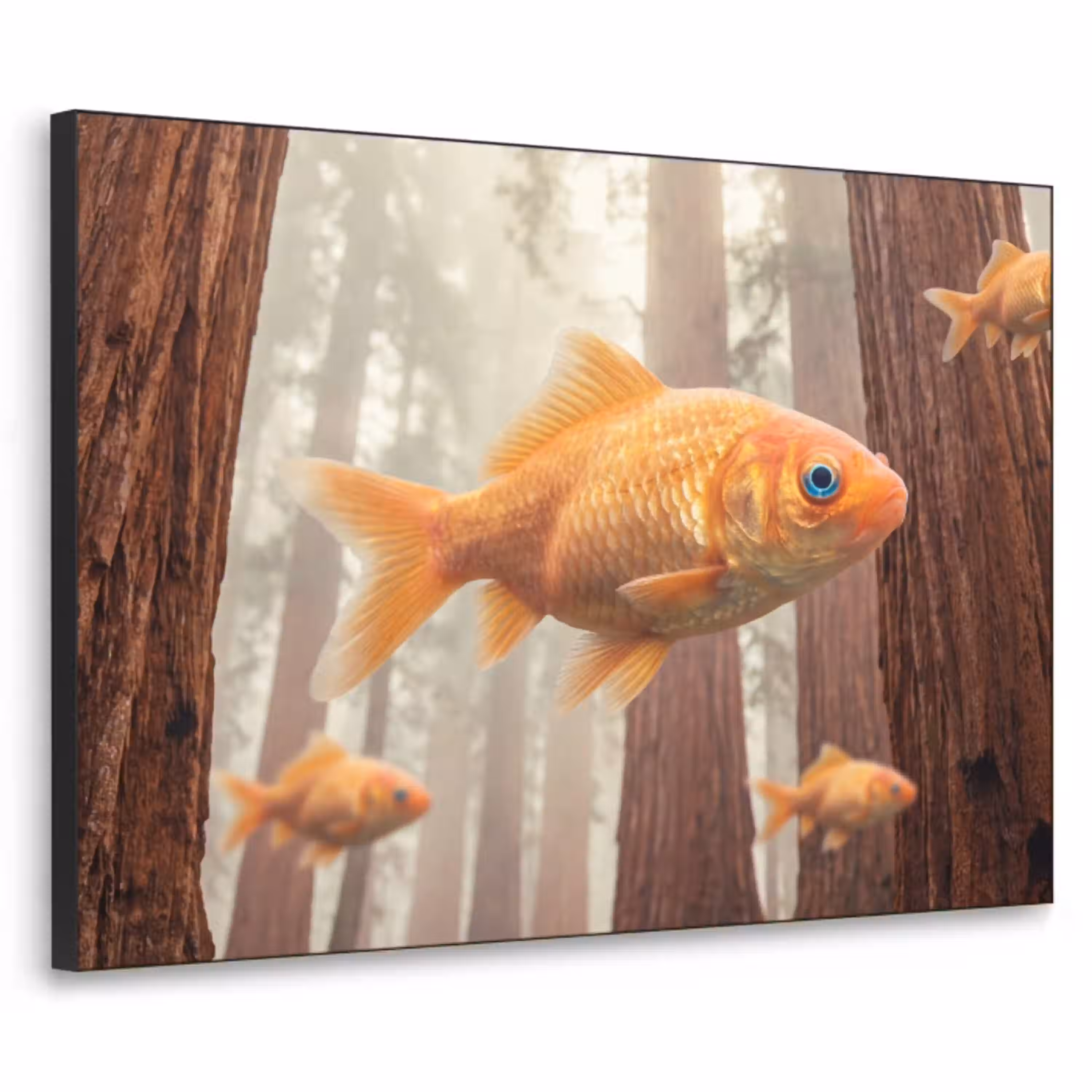 Vis - Bos - Fantasie Textielframe zwart klein -3d