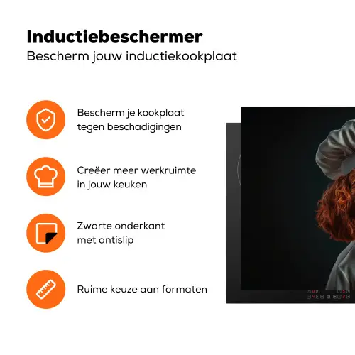 Bruin - Kok - Hondje Inductie beschermer vinyl 3mm klein -zzzzzzz-td-ups