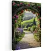 Doorkijk - Tuinboog - Bloemen - Natuur - Pad canvas 2cm klein -z3d