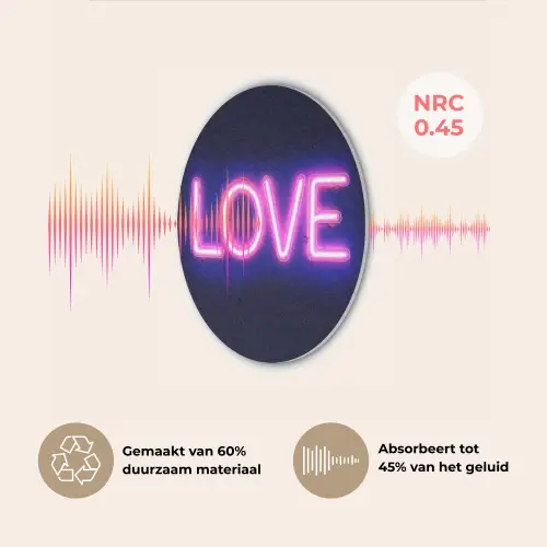 Neon - Love - Valentijn Akoestische PET Vilt - Rond klein -USP_NL