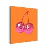 Discoballen - Kers - Spiegels - Roze aluminium wit klein -3d