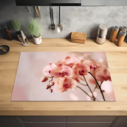 Orchidee - Bloemen - Roze - Bloemblaadjes Inductie beschermer vinyl 3mm klein -sfeer5