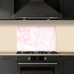 Marmer - Wit - Roze - Chic - Marmerlook keuken achterwand spatscherm klein -sfeer1