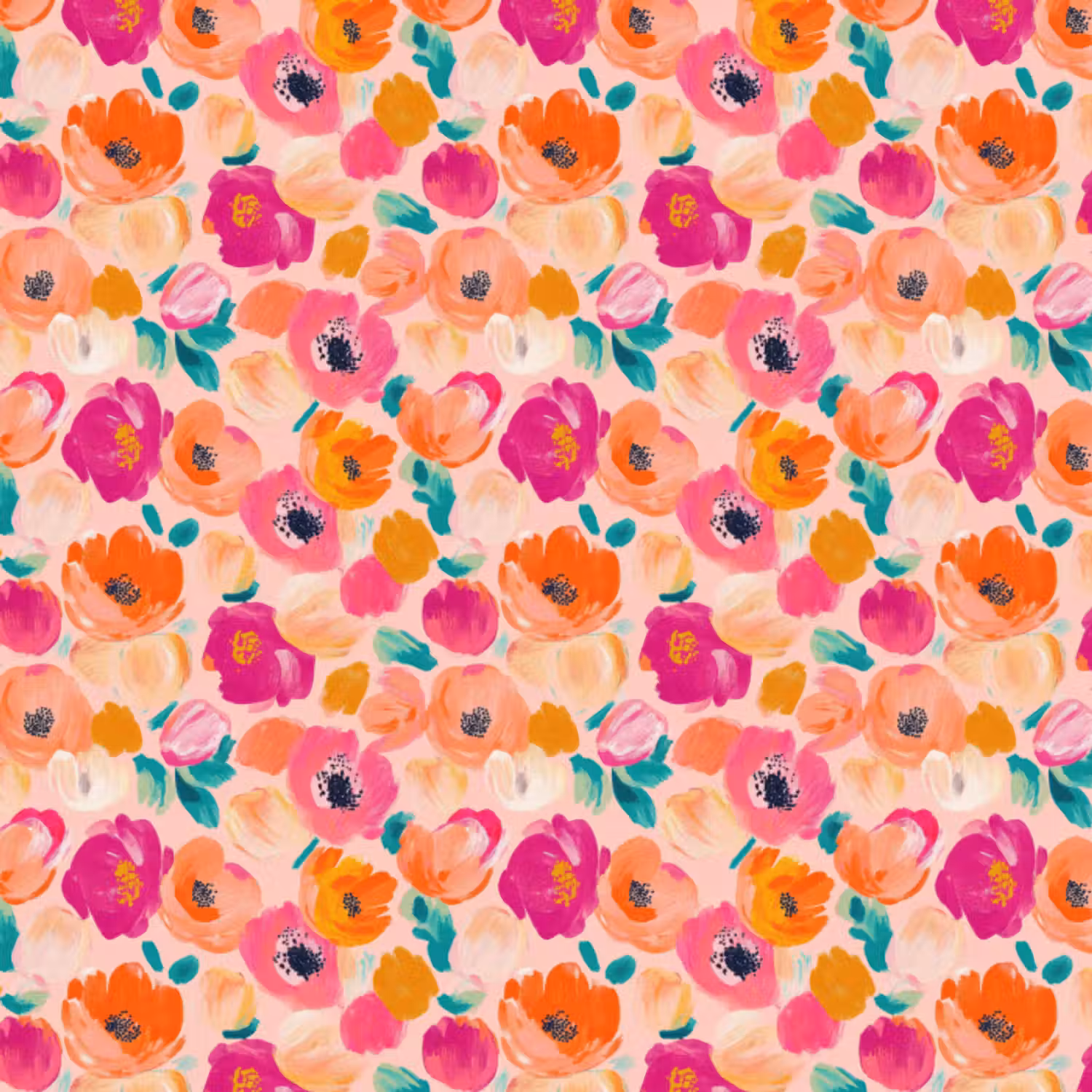 Behang - Bloesems - Vrolijk - Kleurrijk