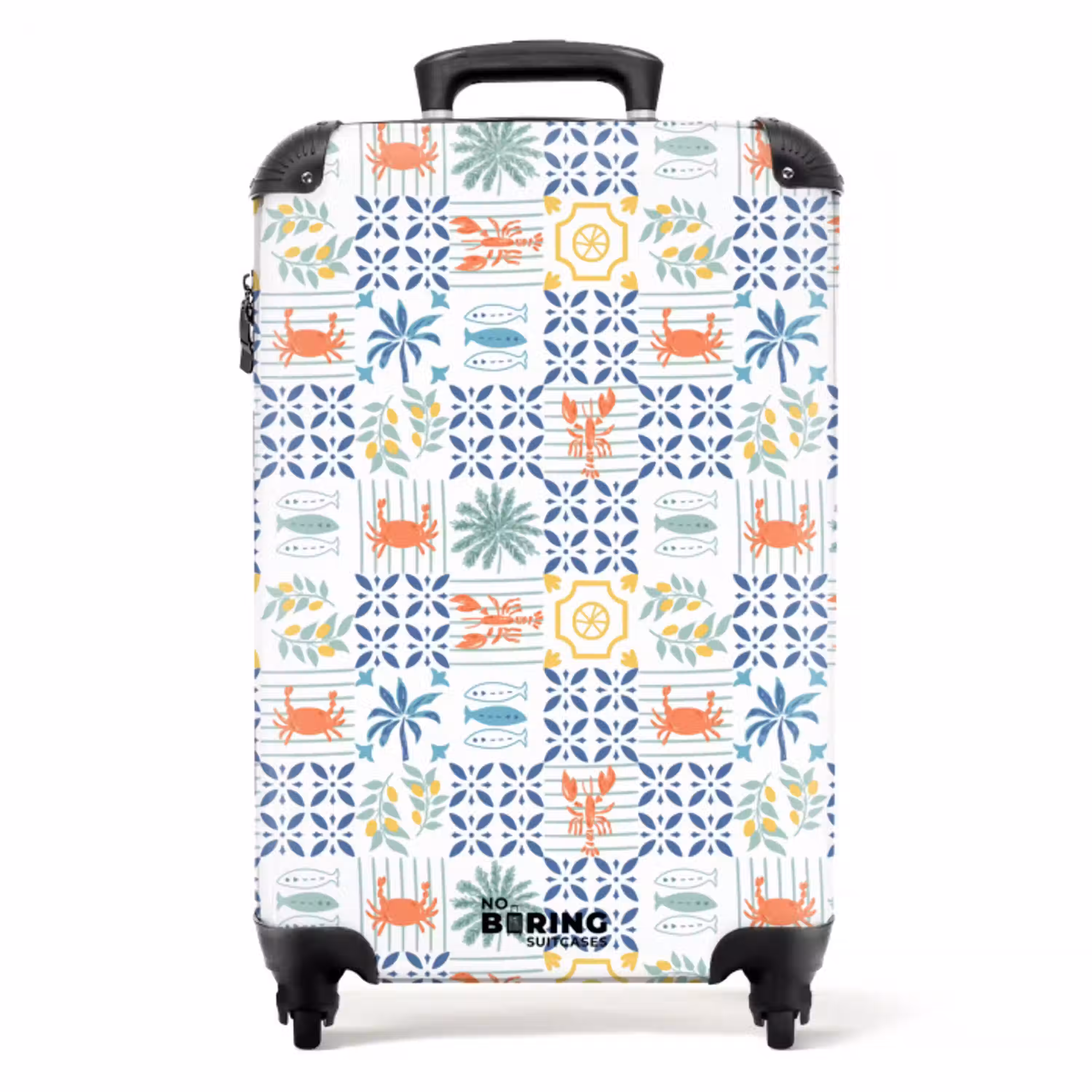 Zomer tegel patroon kleurrijk NBS - Handbagage koffer - Volwassenen Unisex middel -productfoto_recht