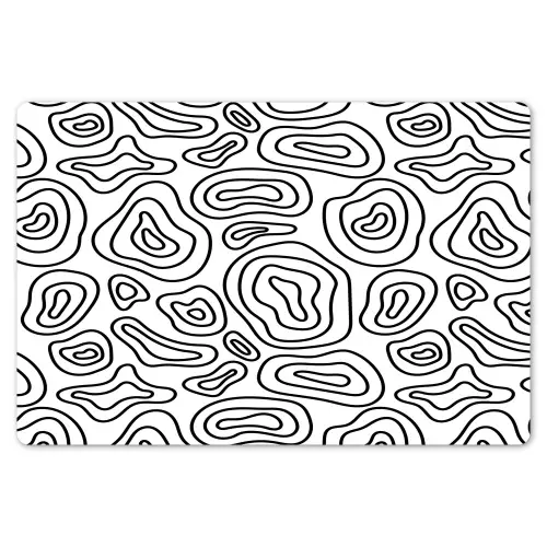 Lijnen - Zwart - Wit - Organisch Placemat vinyl groot 368 -zzsfeer1_Kitchenyeah-website