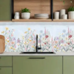 Weidebloemen - Illustratie - Kleurrijk keuken achterwand 2 middel -sfeer3