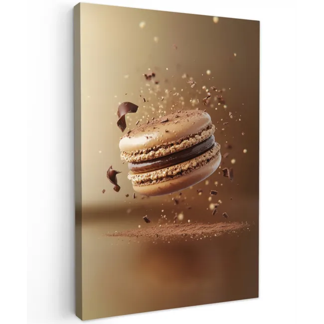 Chocolade - Macarons - Eten - Snoep Tuinposter op houten frame 2 cm dik klein -3d