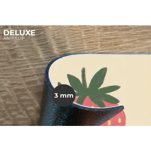 Aardbei - Minimalistisch - Rood - Fruit Placemat vinyl groot -closeup