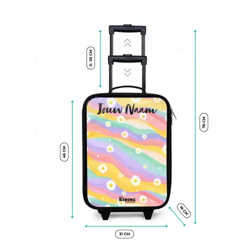 Madeliefjes - Kleurrijk - Pastel Kinderkoffer - Zwart klein -productfoto_formaten