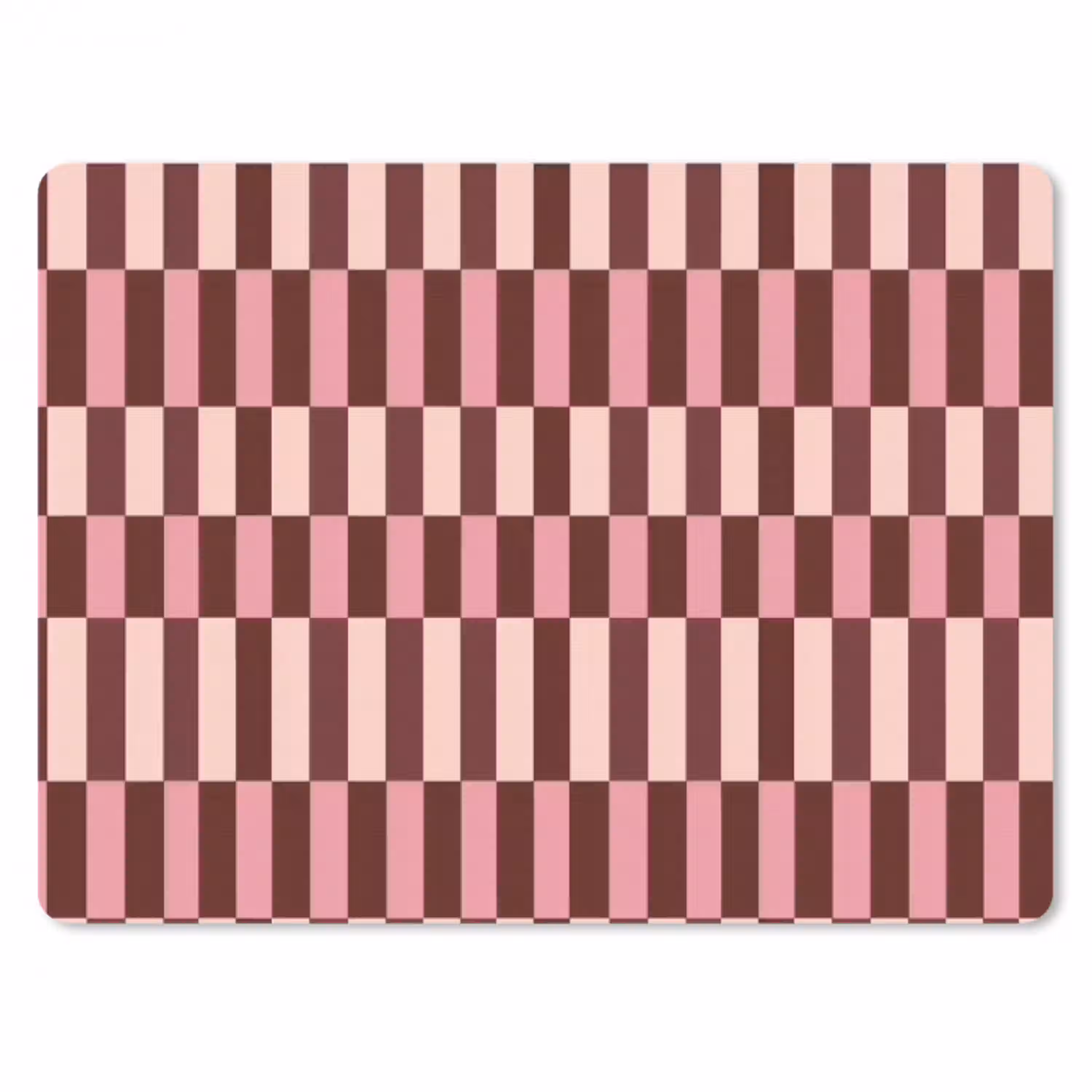 Roze - Rood - Blokjes muismat rubber klein 262 -3d