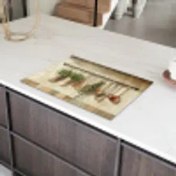 Hout - Keukengerei - Stilleven - Tegels Inductie beschermer vinyl 3mm klein -sfeer8