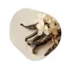 Vanille - Bloemen - Beige Wandcirkel Organisch Forex 3mm klein -3d
