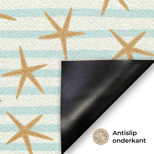 Zee - Ster - Strepen - Blauw Deurmat klein 898 -antislip_NL