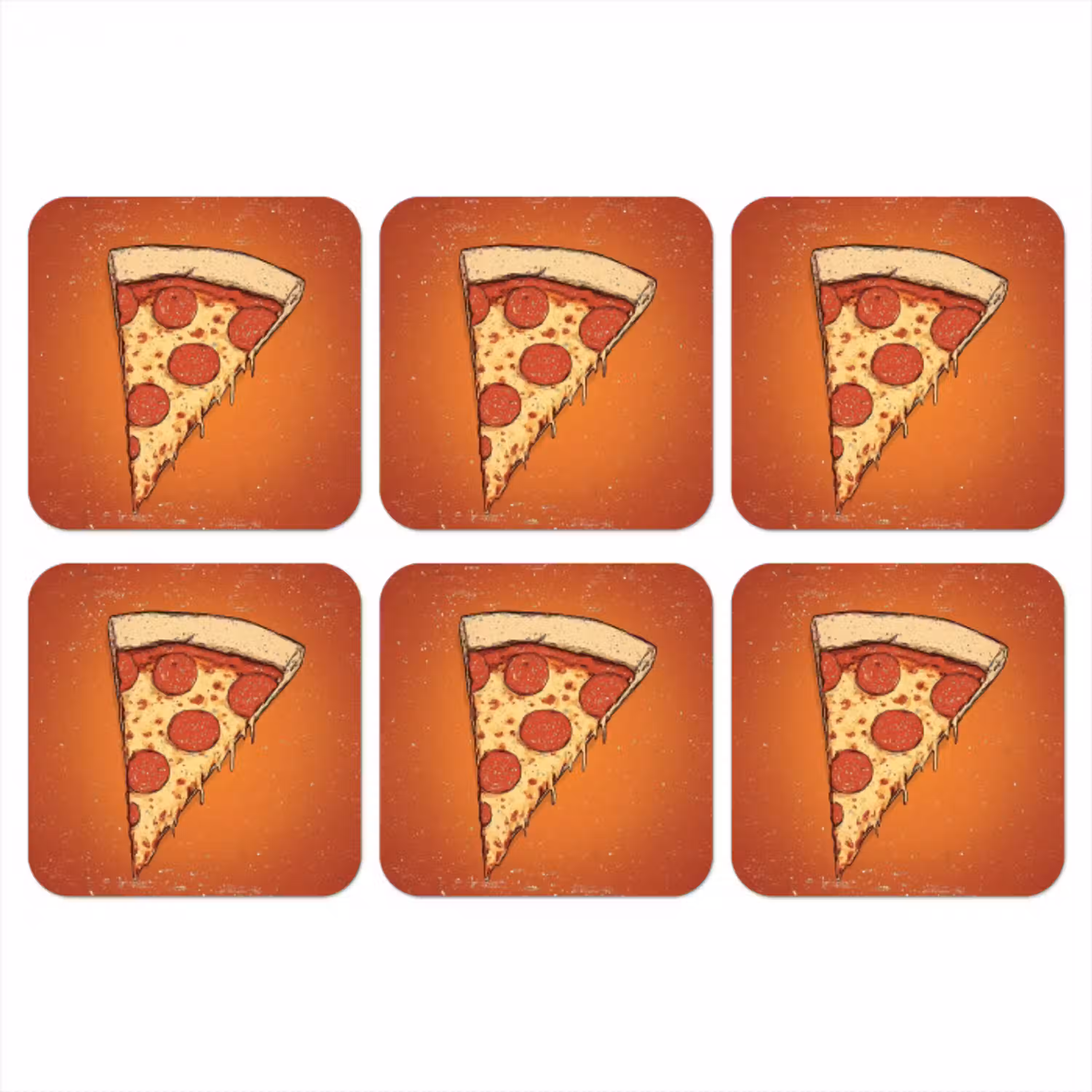 Pizza - Kaas - Rood - Pepperoni onderzetter kurk middel -3d