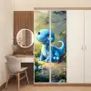 Dino - Blauw - Baby - Dinosaurus deurposter klein -sfeer3