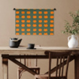 Pompoen - Patroon - Oranje Wandkleed katoen klein 269 -sfeer6