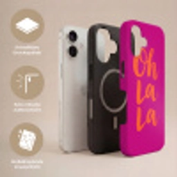 Oh la la - Roze - Oranje - Minimalistisch Toughcase MagSafe Apple iPhone 17 klein -USP_Lagen_DE