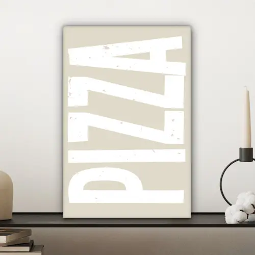 Pizza - Decoratie - Japandi - Wit canvas 2cm klein -sfeer6