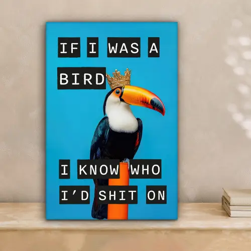 Vogel - Toekan - Blauw - Quotes canvas 2cm klein -sfeer1