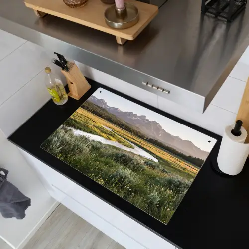 Berglandschap - Rivier - Bos Inductie beschemer met haakjes klein -sfeer1