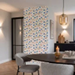 Bloemen - Wild - Blauw Behang Vinyl klein 1060 -sfeer3