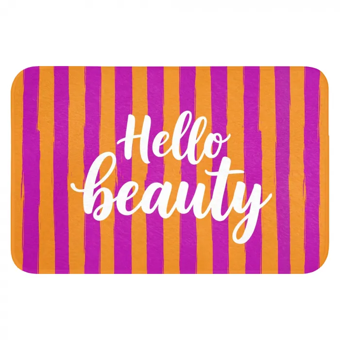 Modern - Hello - Oranje Badmat klein -3d