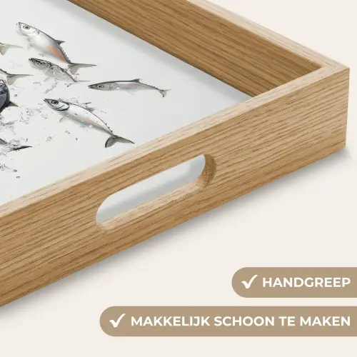Vissen - Water - Wit Dienblad Rechthoek middel -USP_HandgreepNL