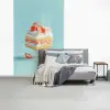 Slagroom - Taart - Blauw - Eten fotobehang vinyl groot -slaapkamer