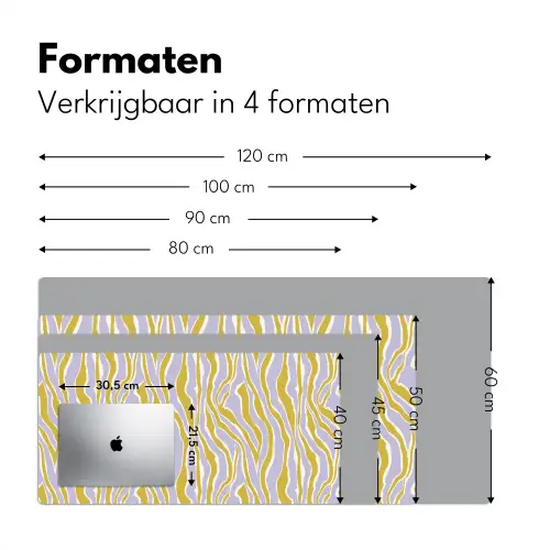 Zebra - Modern - Meerkleurig Muismat XXL klein 681 -sfeer5