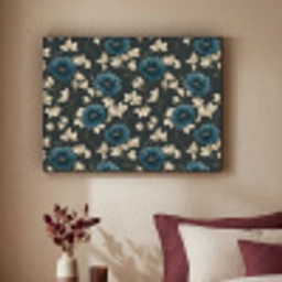 Botanisch - Bloemen - Blauw Textielframe zwart klein 947 -sfeer1