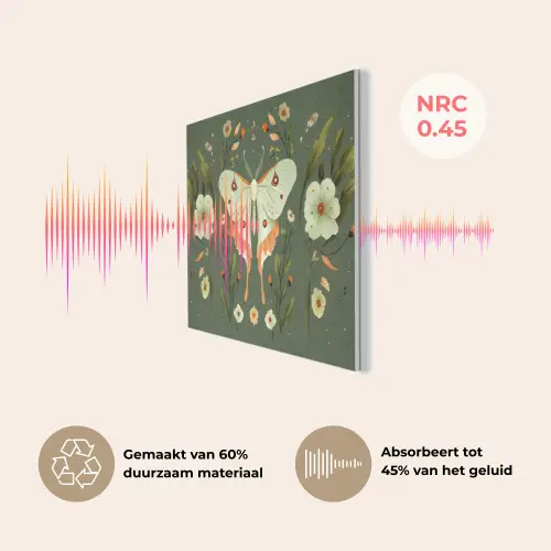 Bloemen - Bladeren - Olijfgroen - Vlinder PET vilt klein -USP_NL