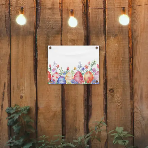 Bloementuin - Kleurrijk - Eieren tuinposter los doek klein -sfeer1