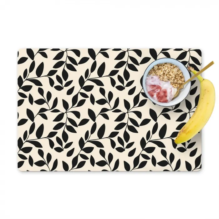 Elegant - Patroon - Zwart - Beige Placemat vinyl groot 368 -zzzproduct_Kitchenyeah-website
