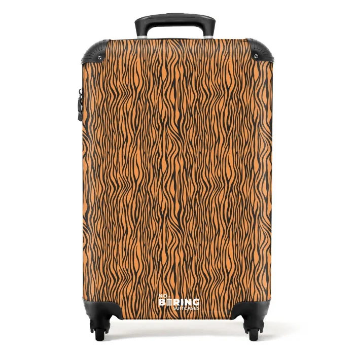 Oranje tijgerstrepenmotief NBS - Handbagage koffer - Kinderen Unisex middel -productfoto_recht