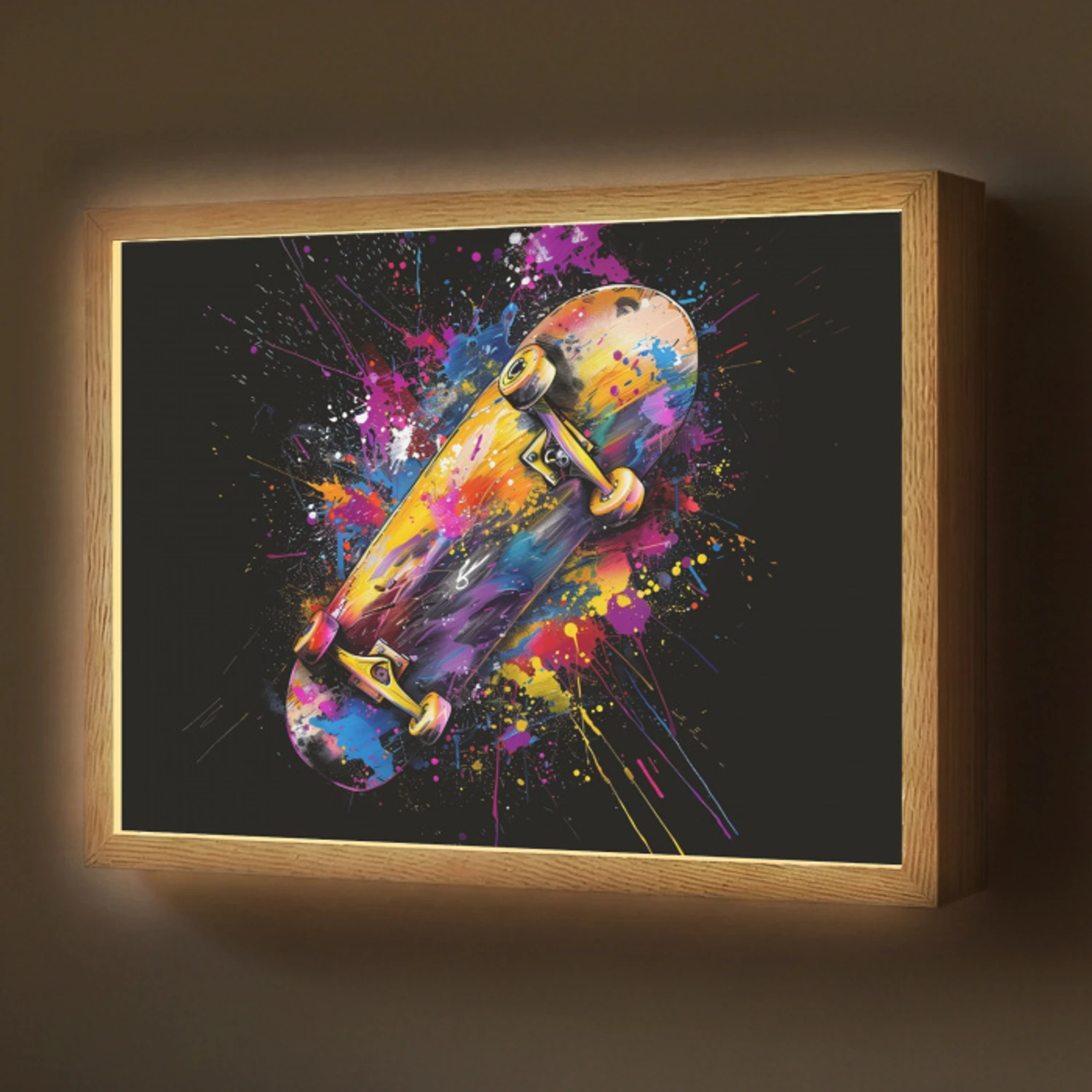 Graffiti - Sport - Skateboard - Skate Light Box met batterij (Wandlamp) middel -z3d_website