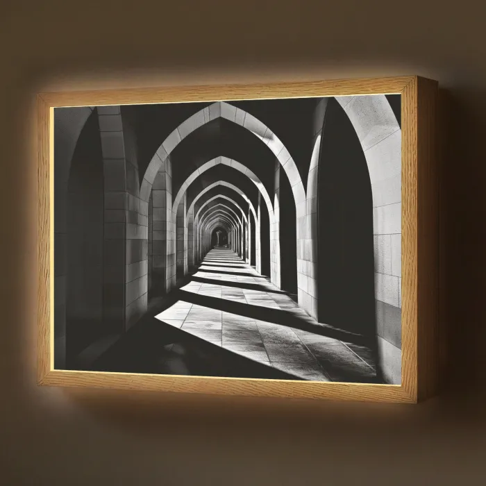 Gang - Bogen - Schaduw - Diepte Light Box met batterij (Wandlamp) middel -z3d_website