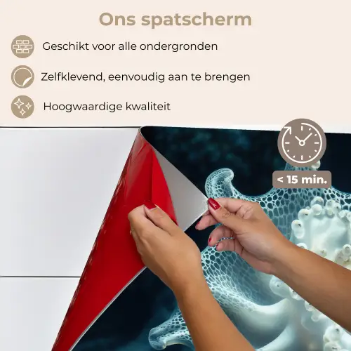Zeewezen - Wit - Golven - Water keuken achterwand spatscherm klein -spatscherm_NL