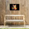 Kat - Eten - Patat - Graffiti - Abstract Tuinposter op houten frame 2 cm dik klein -sfeer4