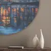 Grachten Amsterdam - Huizen - Stad - Kleurrijk Akoestische PET Vilt - Rond klein -sfeer5_closeup