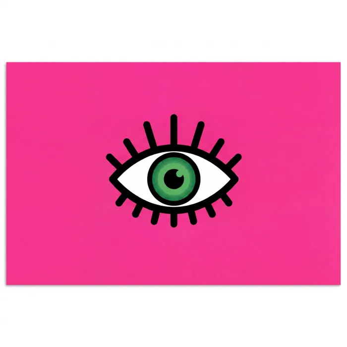Minimalistisch - Oog - Roze poster papier klein -3d