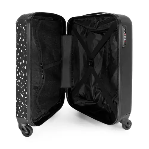 Terrazzo patroon zwart en wit NBS - Handbagage koffer - Kinderen Unisex middel -binnenkant