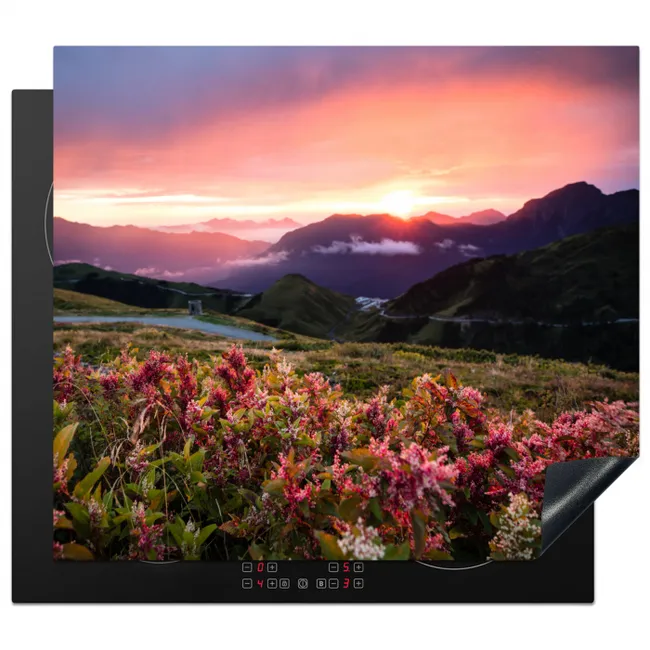 Alpengloed en Wilde Bloemen Inductie beschermer vinyl 3mm middel -3d