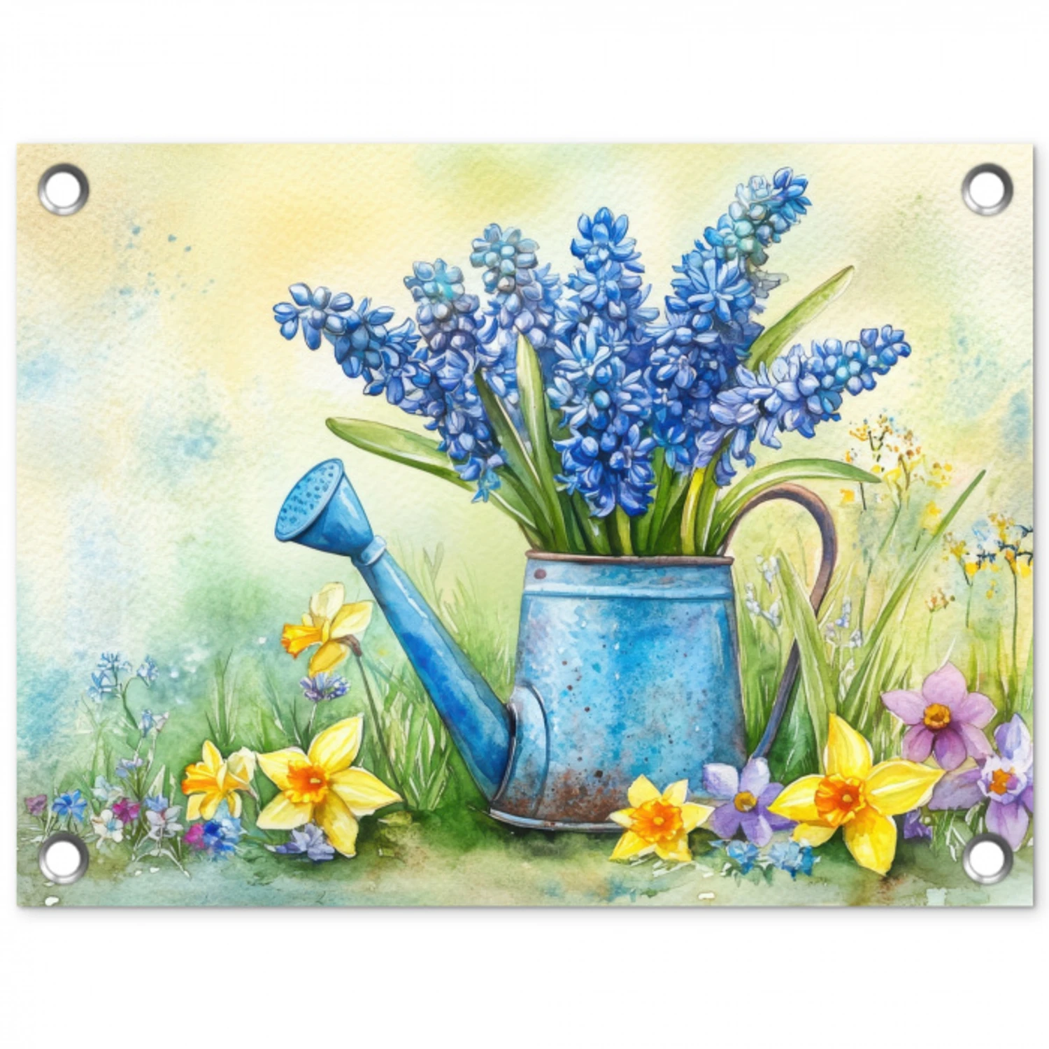 Gieter - Lavendel - Bloesems tuinposter los doek klein -3d