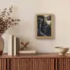 Vrouw - Goud - Portret - Modern - Zwart - Abstract Light Box met kabel (Tafellamp) klein -sfeer2